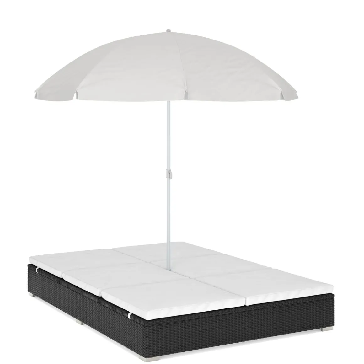 Sonnenbett Rattan JAMILIA schwarz