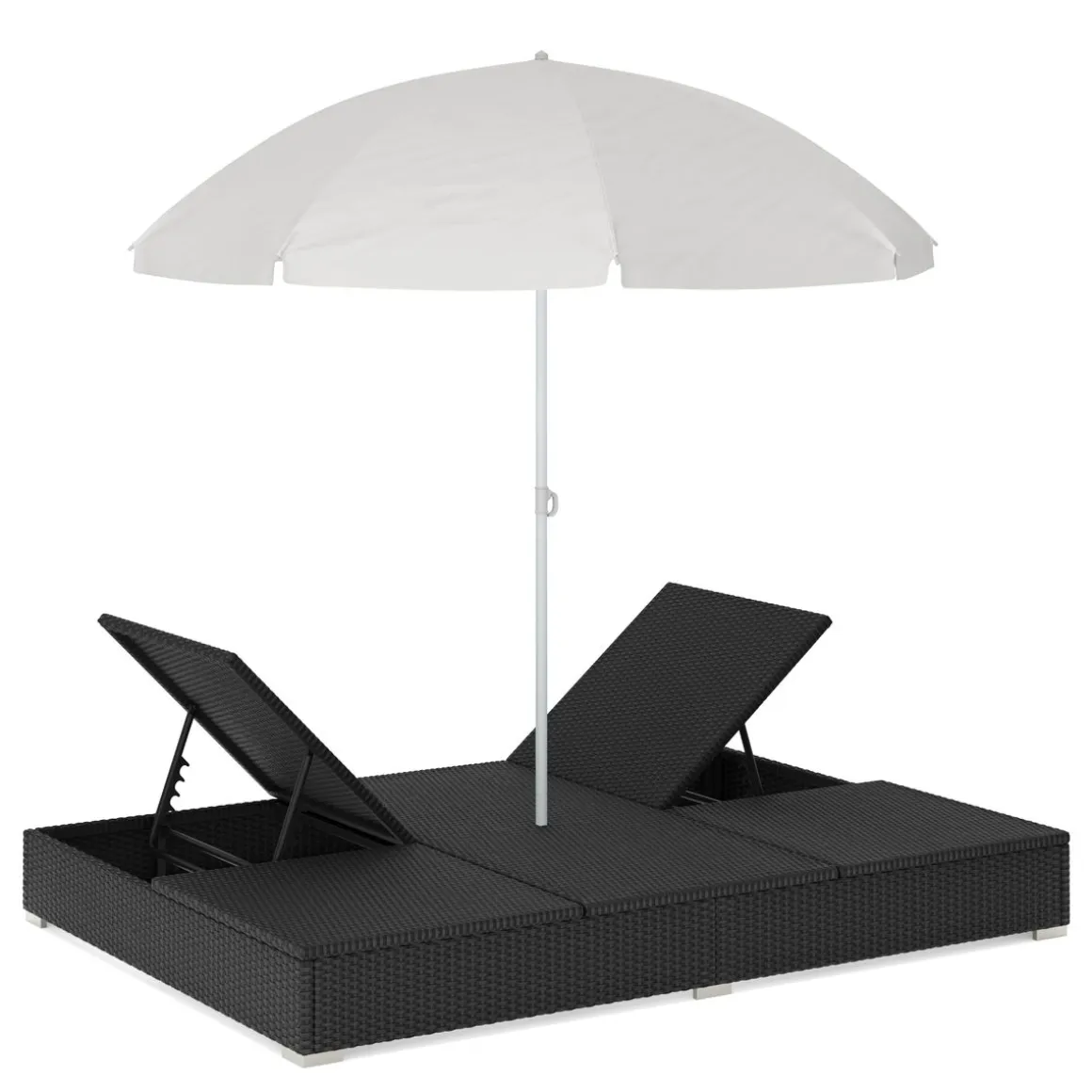 Sonnenbett Rattan JAMILIA schwarz