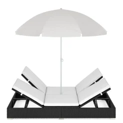 Sonnenbett Rattan JAMILIA schwarz
