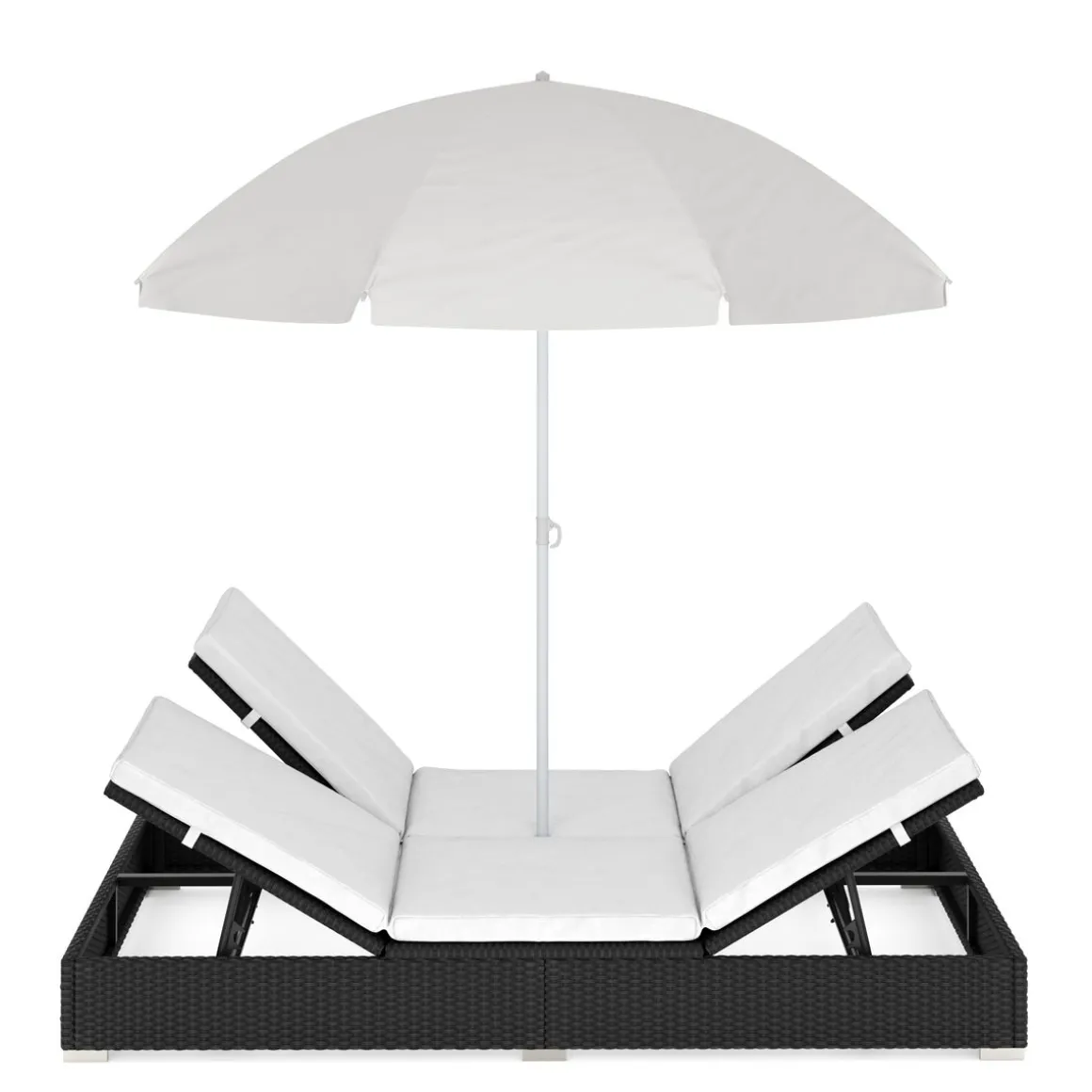 Sonnenbett Rattan JAMILIA schwarz