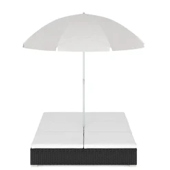 Sonnenbett Rattan JAMILIA schwarz