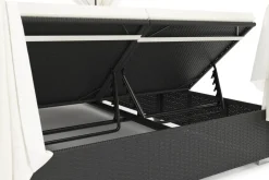 Sonnenbett Rattan schwarz/weiss