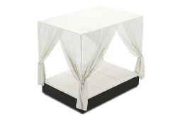 Sonnenbett Rattan schwarz/weiss
