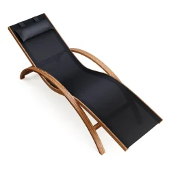 Sonnenliege Holz SOLE schwarz