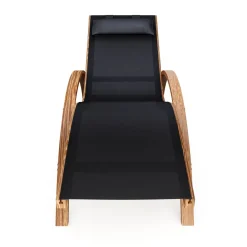Sonnenliege Holz SOLE schwarz