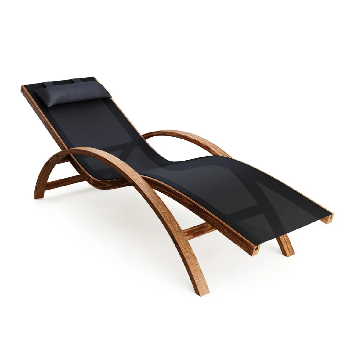 Sonnenliege Holz SOLE schwarz