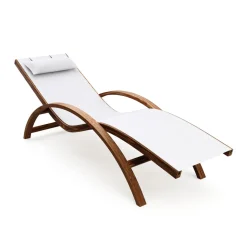Sonnenliege Holz SOLE weiss