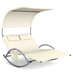 Sonnenliege Schaukelstuhl 2 Personen beige