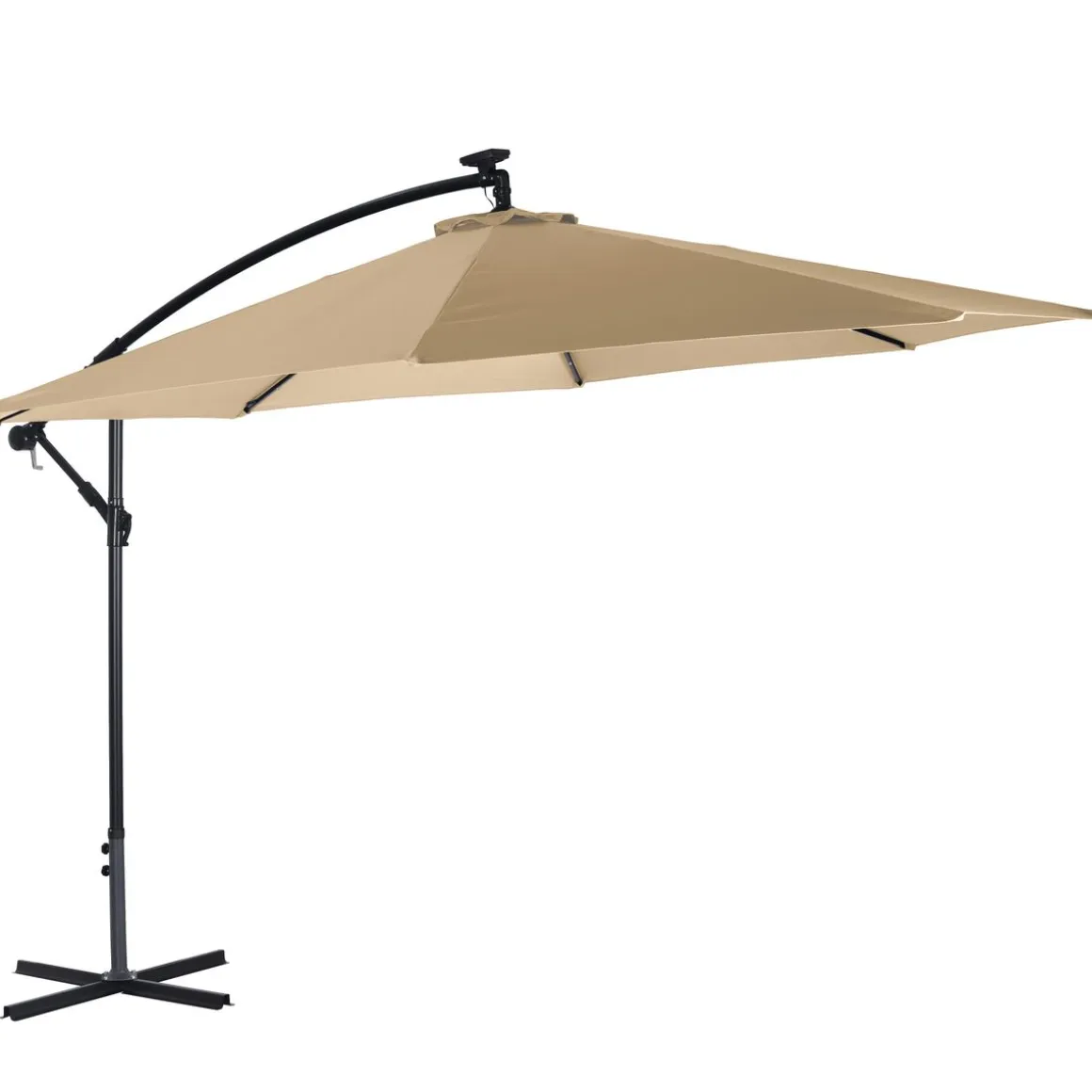 Sonnenschirm Ampelschirm BAY mit LED 350 cm braun