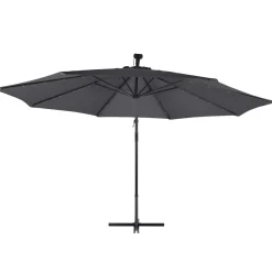 Sonnenschirm Ampelschirm BAY mit LED 350 cm anthrazit