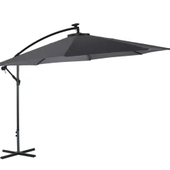 Sonnenschirm Ampelschirm BAY mit LED 350 cm anthrazit
