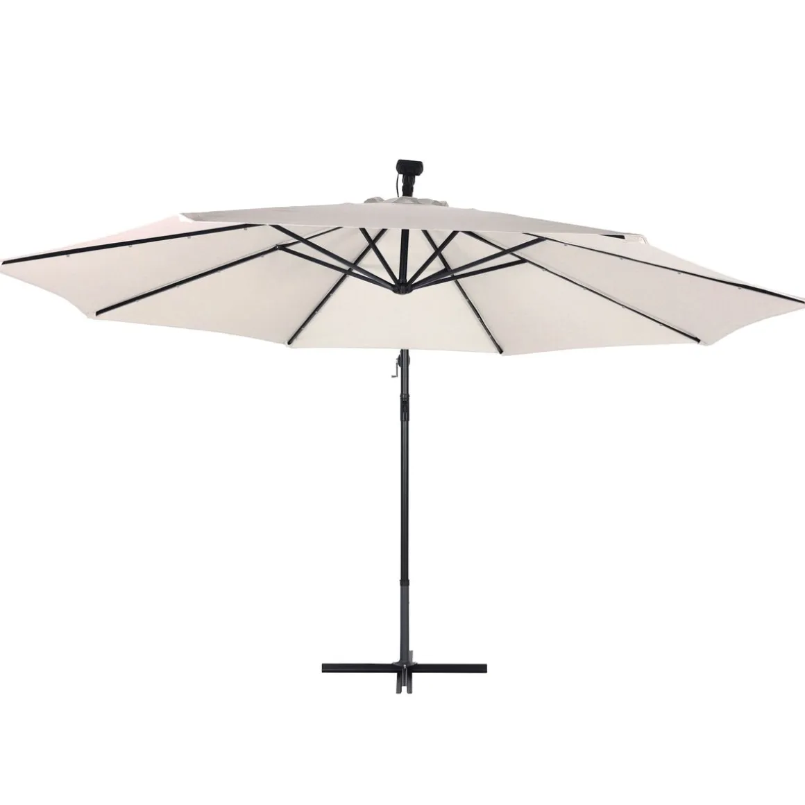 Sonnenschirm Ampelschirm BAY mit LED 350 cm weiss