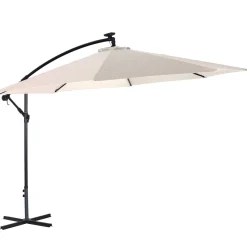 Sonnenschirm Ampelschirm BAY mit LED 350 cm weiss