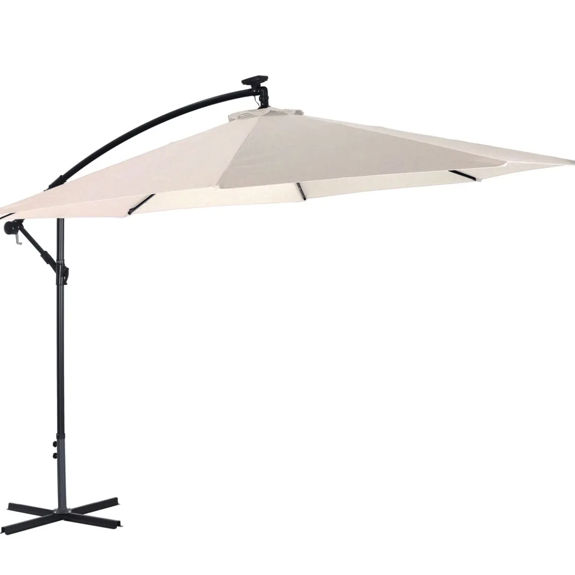 Sonnenschirm Ampelschirm BAY mit LED 350 cm weiss