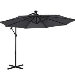 Sonnenschirm Ampelschirm BAY mit LED 300 cm anthrazit