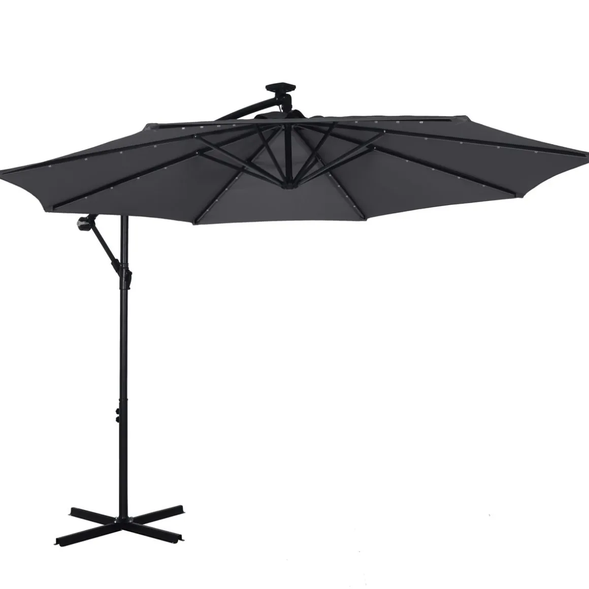 Sonnenschirm Ampelschirm BAY mit LED 300 cm anthrazit