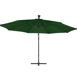Sonnenschirm Ampelschirm BAY mit LED 350 cm grün