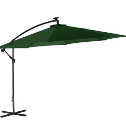 Sonnenschirm Ampelschirm BAY mit LED 350 cm grün