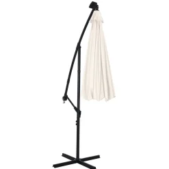 Sonnenschirm Ampelschirm BAY mit LED 300 cm weiss