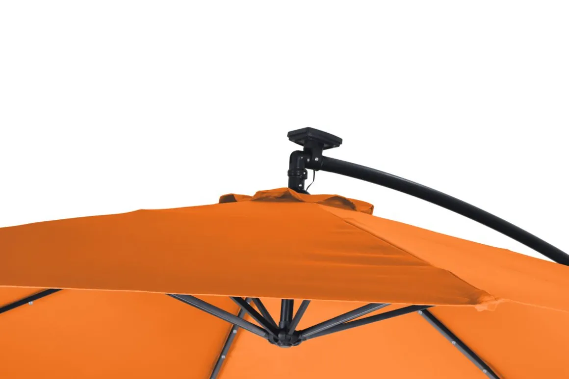 Sonnenschirm Ampelschirm BAY mit LED 350 cm orange