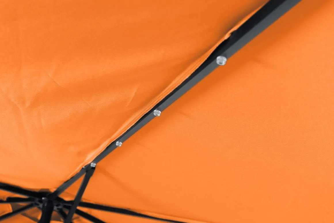 Sonnenschirm Ampelschirm BAY mit LED 350 cm orange
