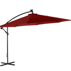 Sonnenschirm Ampelschirm BAY mit LED 350 cm rot