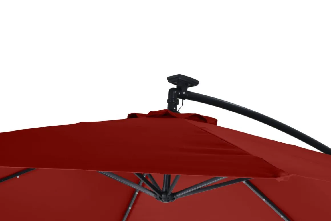 Sonnenschirm Ampelschirm BAY mit LED 350 cm rot