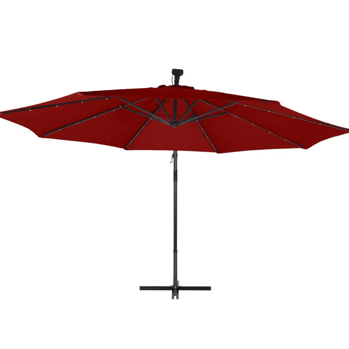 Sonnenschirm Ampelschirm BAY mit LED 350 cm rot