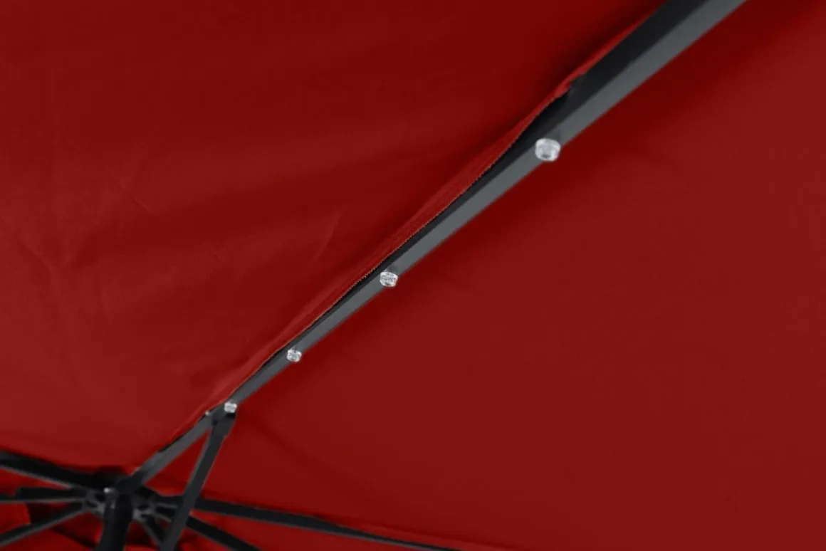 Sonnenschirm Ampelschirm BAY mit LED 350 cm rot