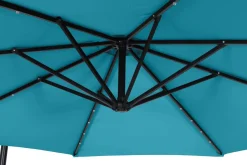 Sonnenschirm Ampelschirm BAY mit LED 300 cm blau