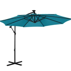 Sonnenschirm Ampelschirm BAY mit LED 300 cm blau