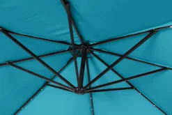 Sonnenschirm Ampelschirm BAY mit LED 350 cm blau