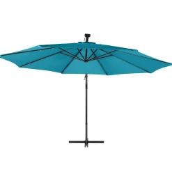Sonnenschirm Ampelschirm BAY mit LED 350 cm blau