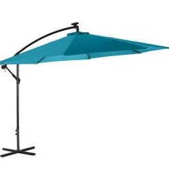 Sonnenschirm Ampelschirm BAY mit LED 350 cm blau