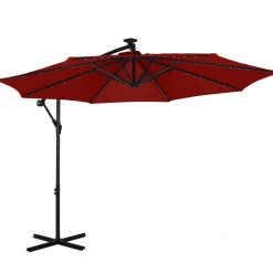 Sonnenschirm Ampelschirm BAY mit LED 300 cm rot