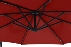 Sonnenschirm Ampelschirm BAY mit LED 300 cm rot