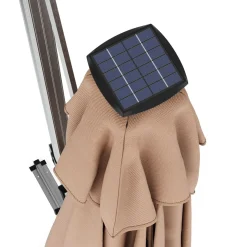 Sonnenschirm Ampelschirm SOLARIS mit LED 300 cm braun