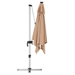 Sonnenschirm Ampelschirm SOLARIS mit LED 300 cm braun