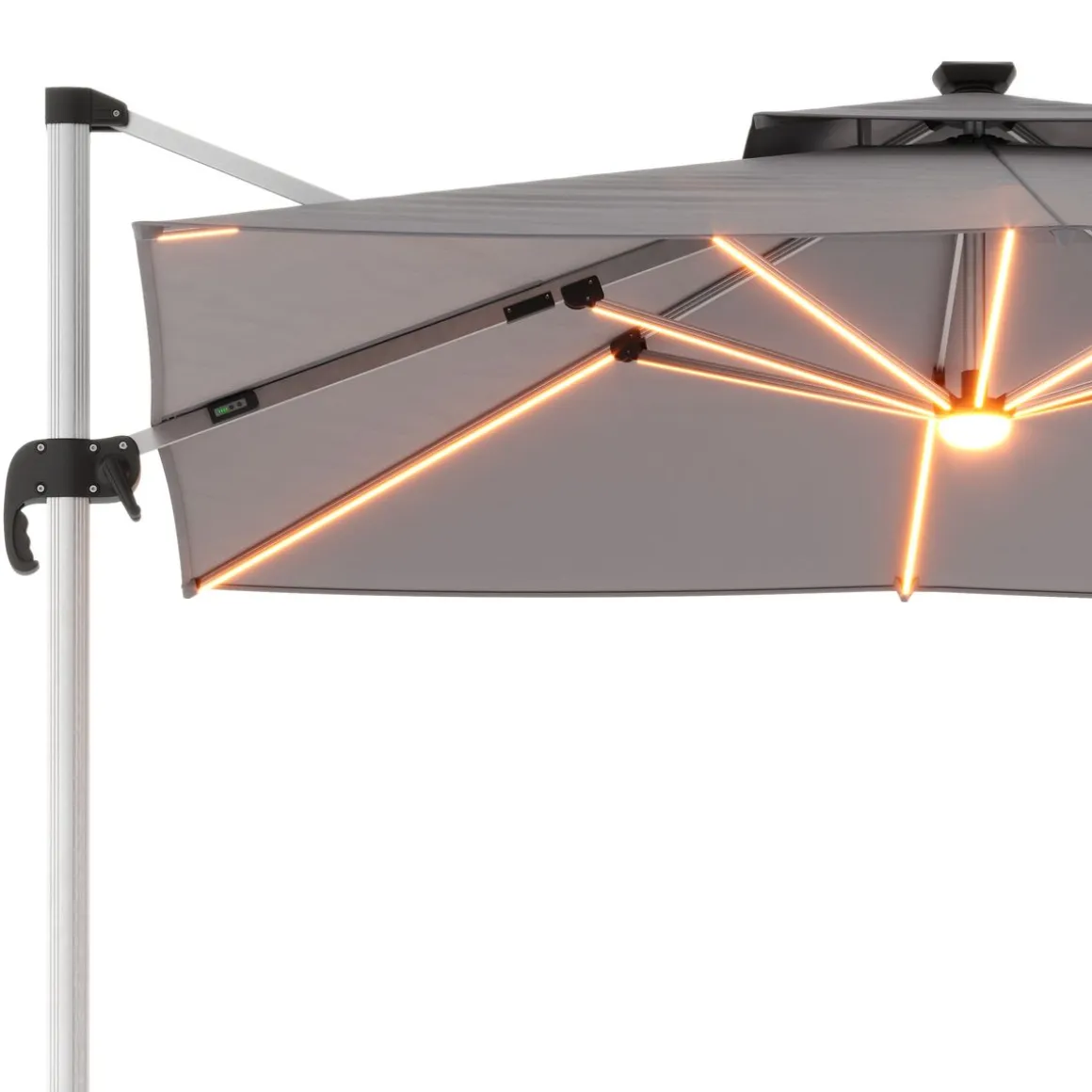 Sonnenschirm Ampelschirm SOLARIS mit LED 300 cm anthrazit