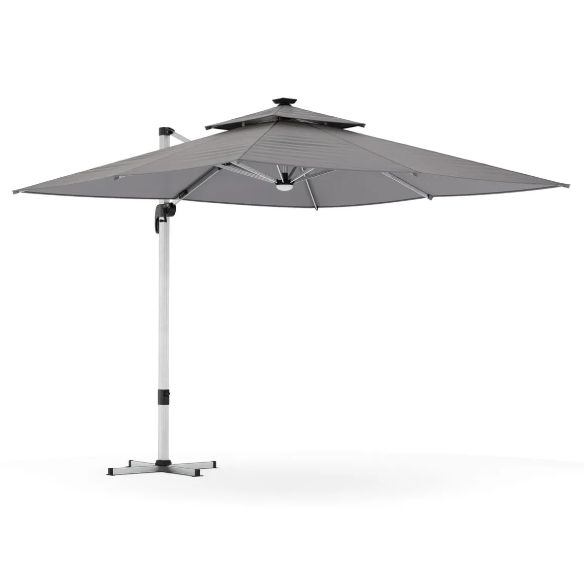 Sonnenschirm Ampelschirm SOLARIS mit LED 300 cm anthrazit