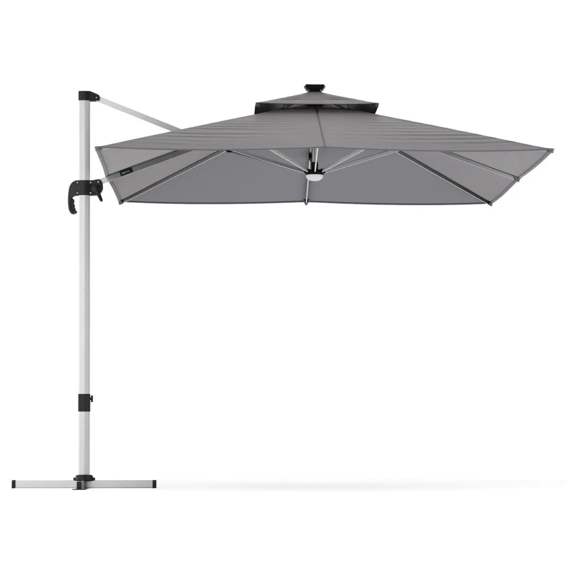 Sonnenschirm Ampelschirm SOLARIS mit LED 300 cm anthrazit