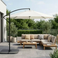 Sonnenschirm Ampelschirm SUN 350 cm weiss
