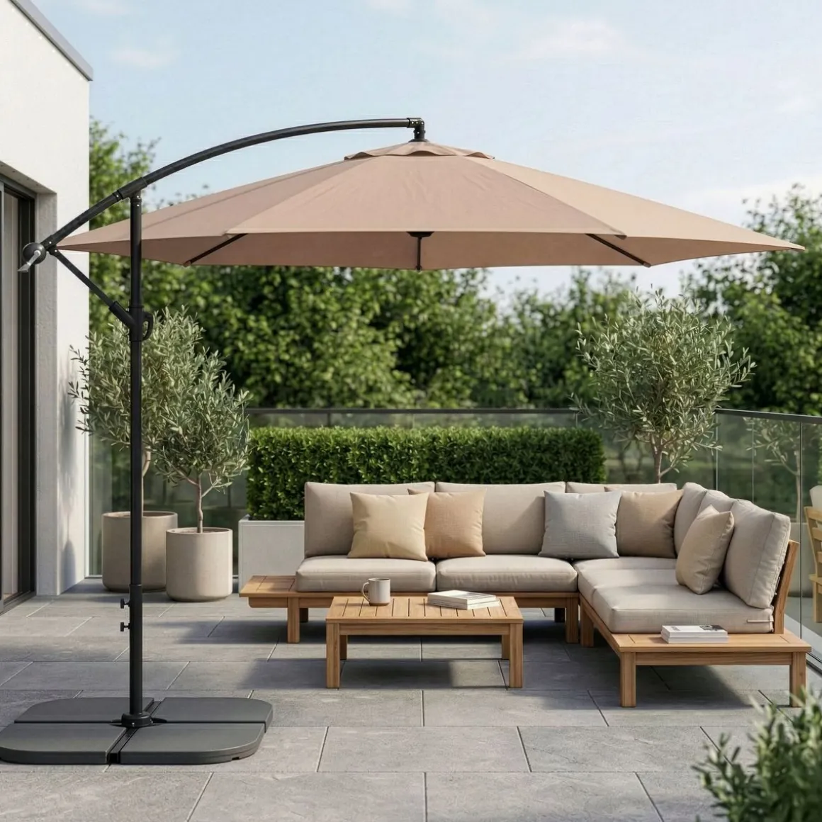 Sonnenschirm Ampelschirm SUN 350 cm braun