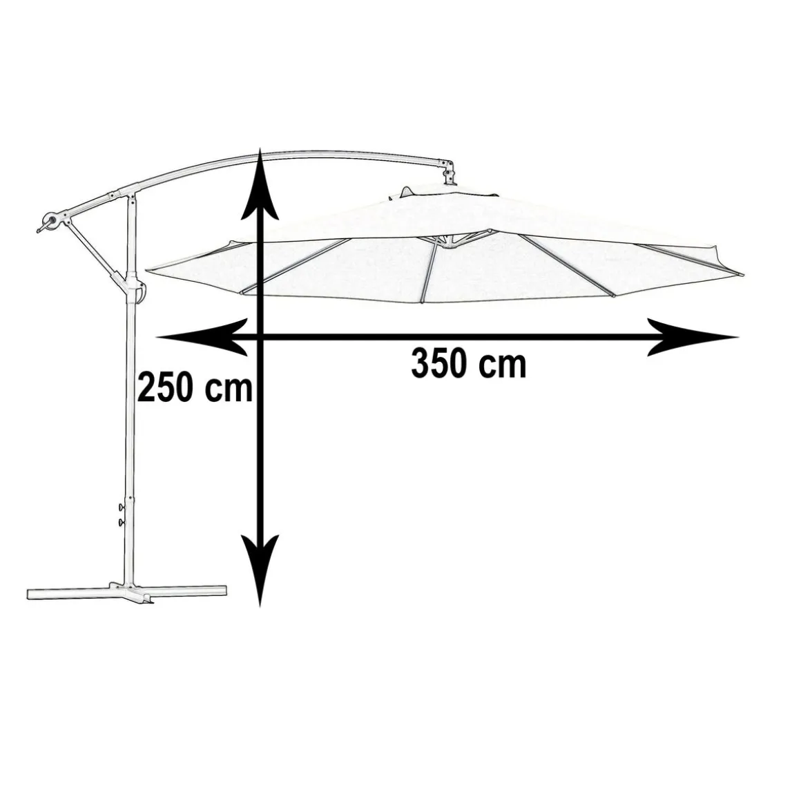 Sonnenschirm Ampelschirm SUN 350 cm braun