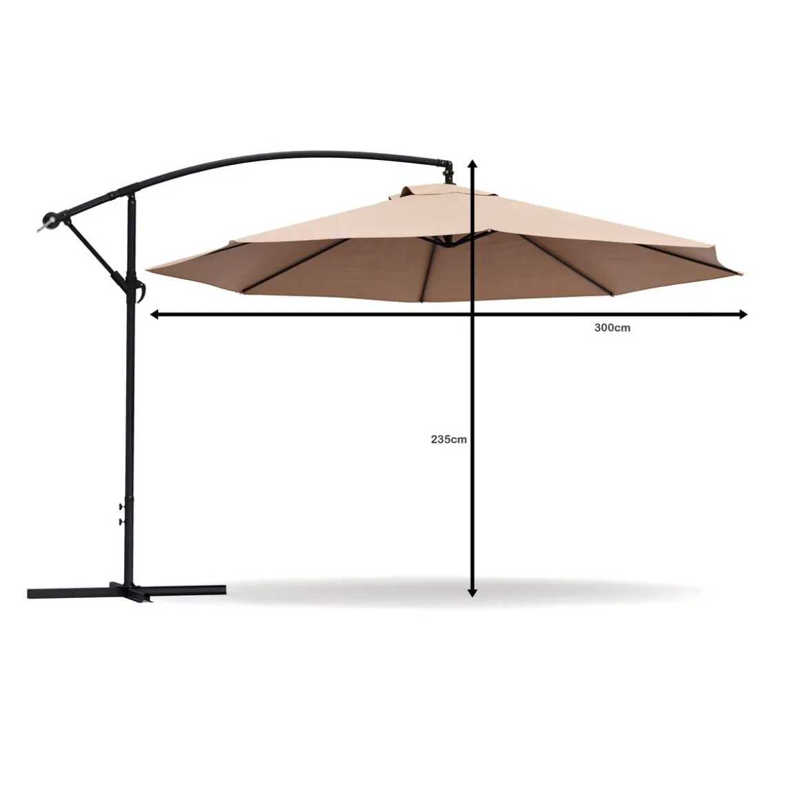 Sonnenschirm Ampelschirm SUN 300 cm braun