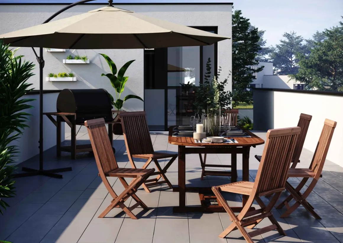 Sonnenschirm Ampelschirm SUN 270 cm weiss