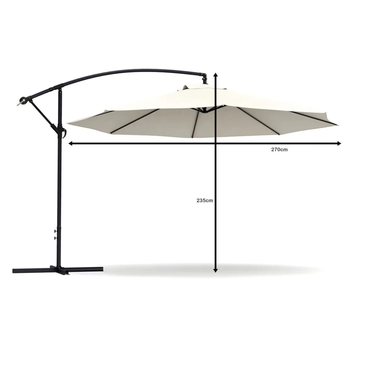 Sonnenschirm Ampelschirm SUN 270 cm weiss