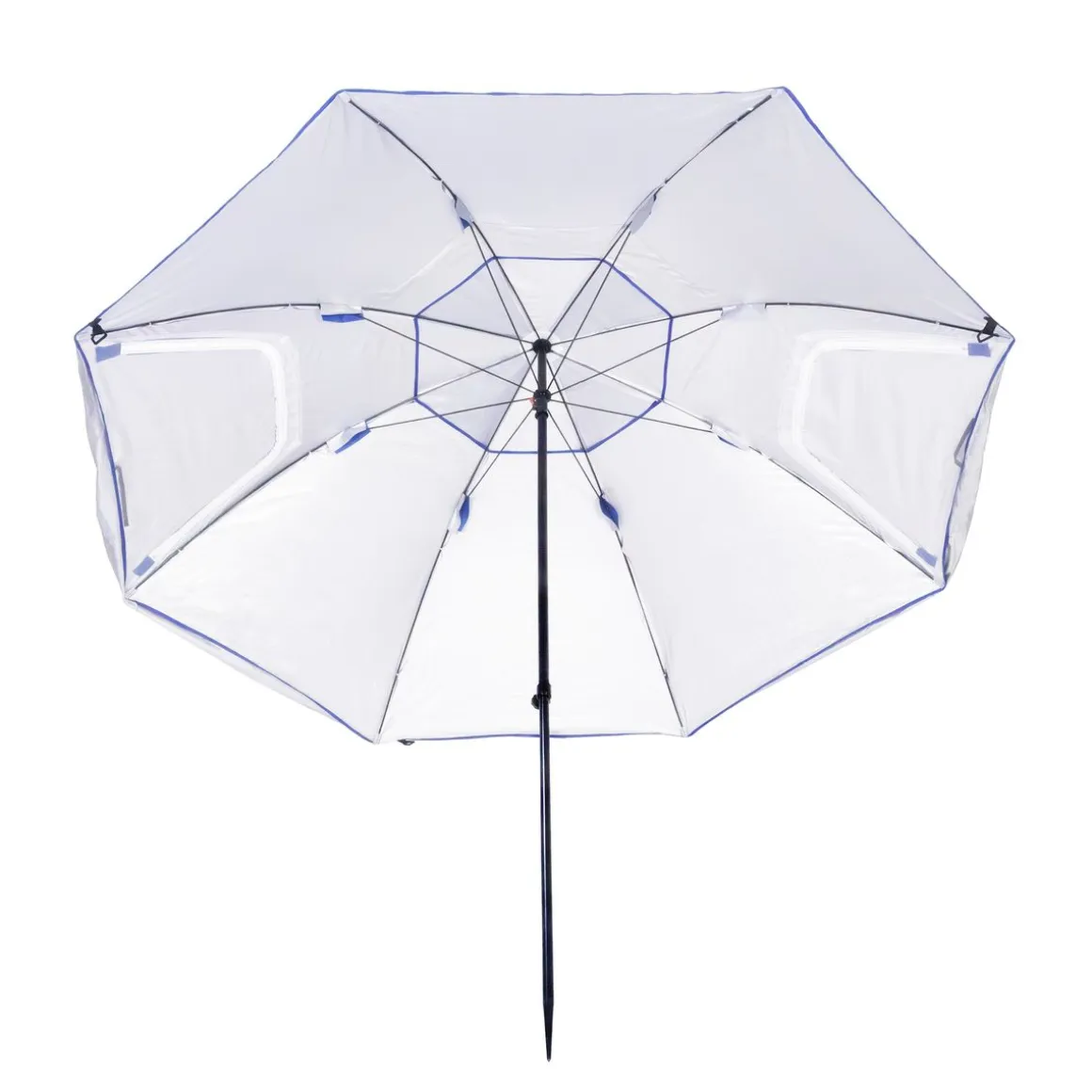 Sonnenschirm Strandschirm mit Fenster und Windschutz 240 cm blau