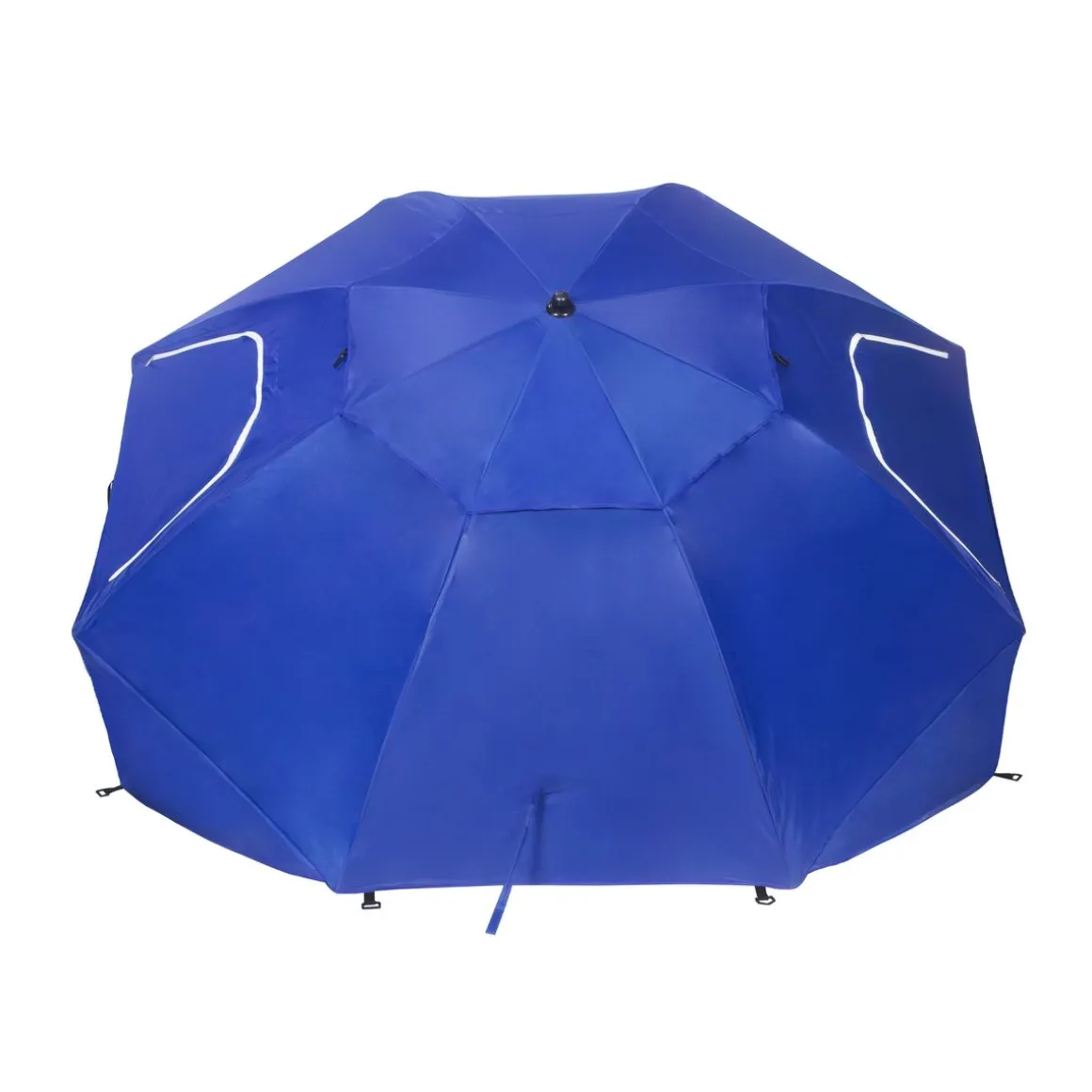 Sonnenschirm Strandschirm mit Windschutz und Fenster 240 cm blau