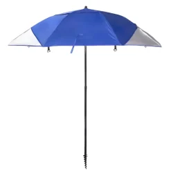 Sonnenschirm Strandschirm mit Windschutz und Fenster 240 cm blau